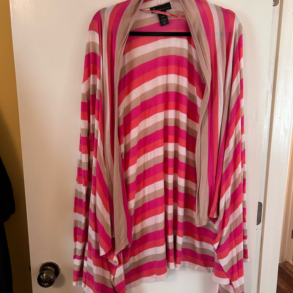 Lane Bryant open faced striped cardigan women’s sized 26-28